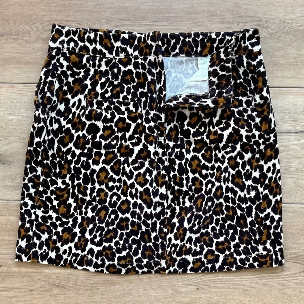 J. Crew Corduroy Cheetah Print Skirt Size 6